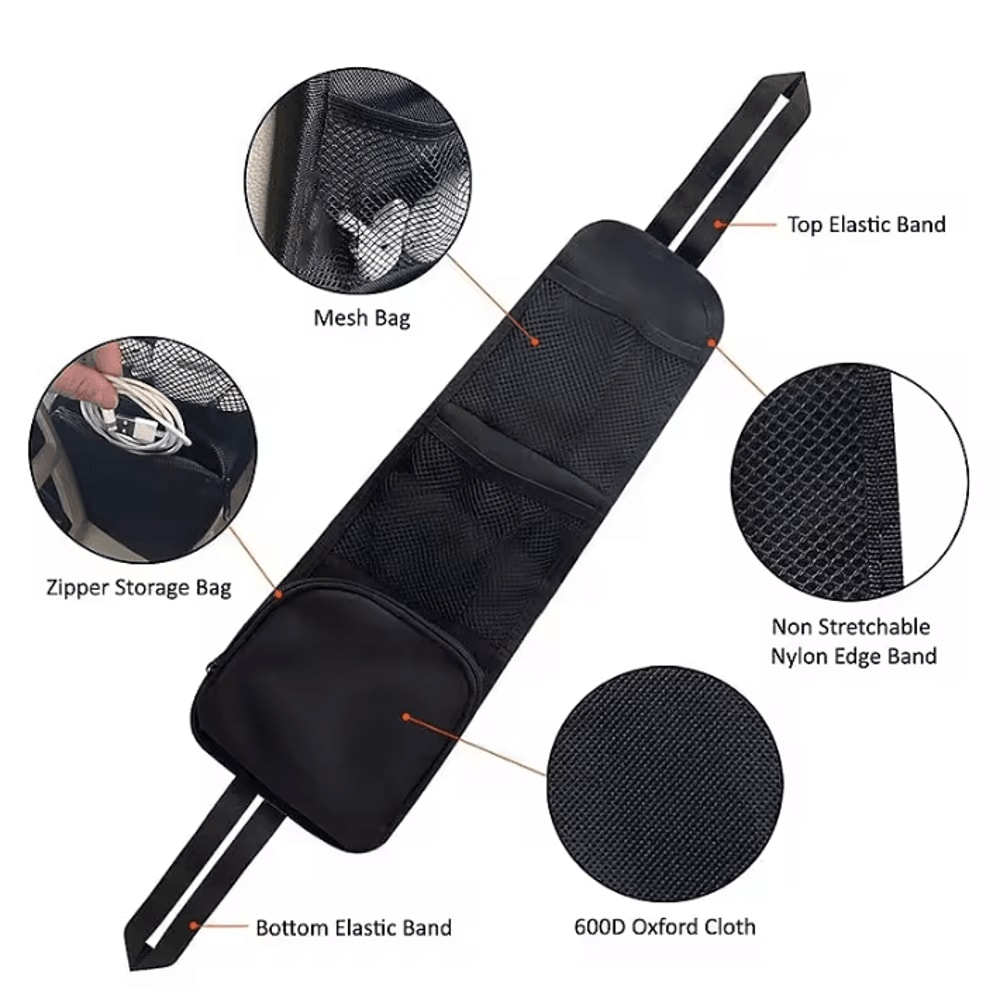 MultiPocket Car Seat Side Organizer Hanging Bag 3