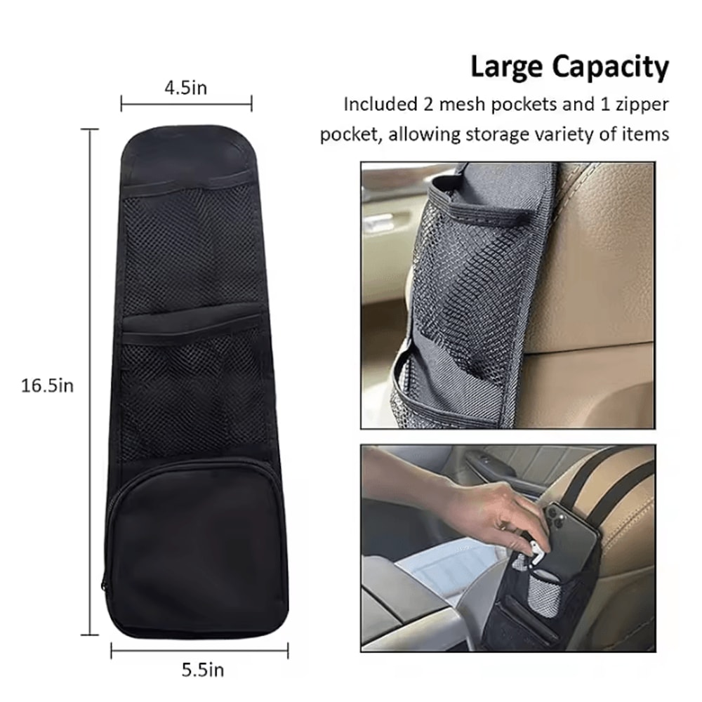 MultiPocket Car Seat Side Organizer Hanging Bag 4