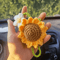 Handmade Woven Sunflower Car Hanging Pendant 2