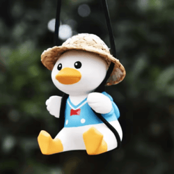 cute swing duck car rearview mirror hanging ornament
