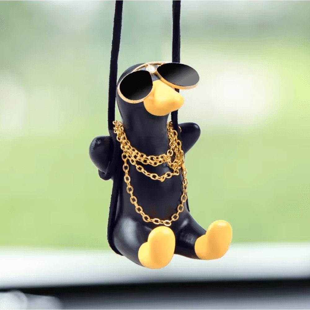 Cute Swing Duck Car Rearview Mirror Hanging Ornament 2