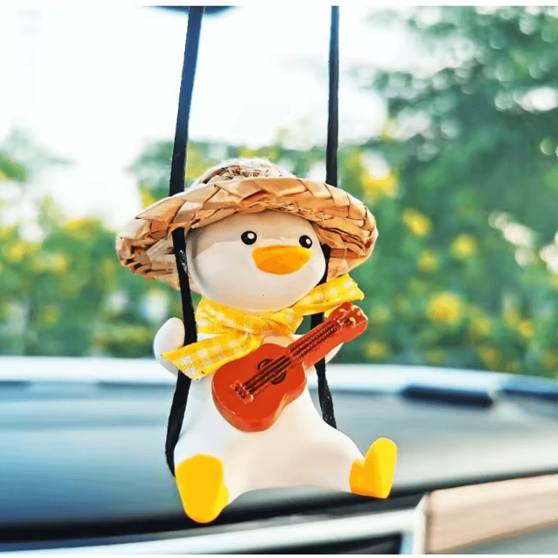 Cute Swing Duck Car Rearview Mirror Hanging Ornament 5
