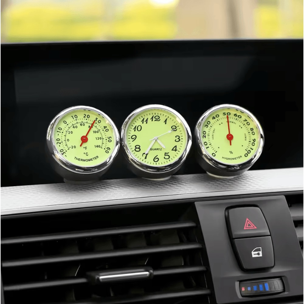 Luminous Car Dashboard Clock Thermometer Hygrometer 1