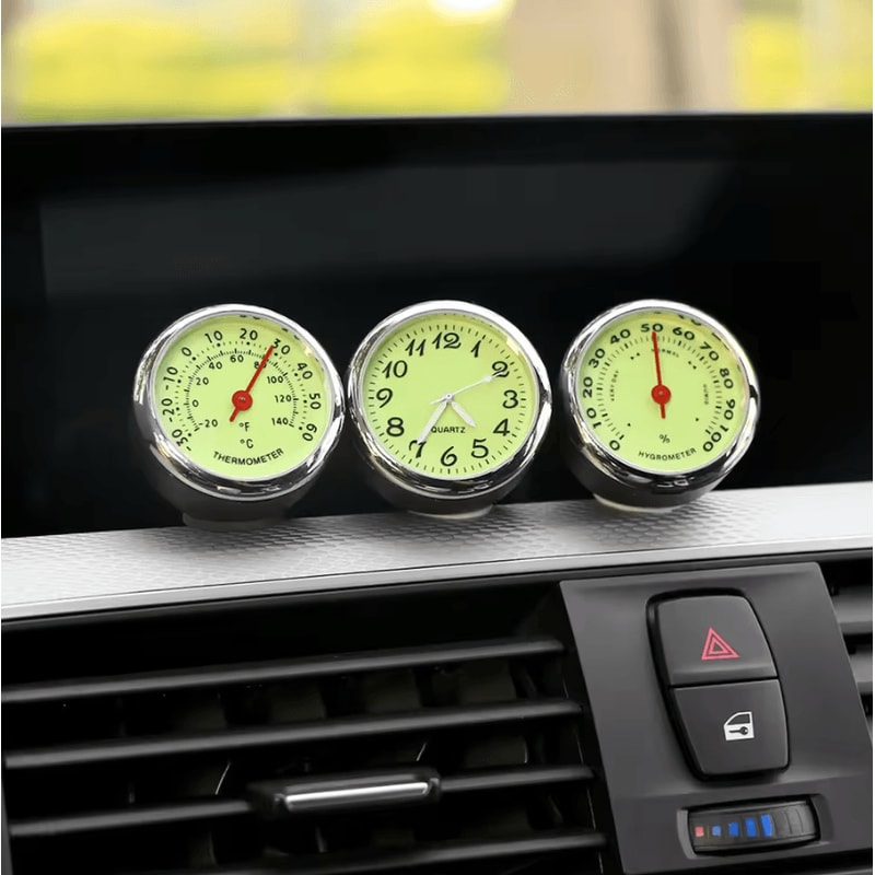 Luminous Car Dashboard Clock Thermometer Hygrometer 1