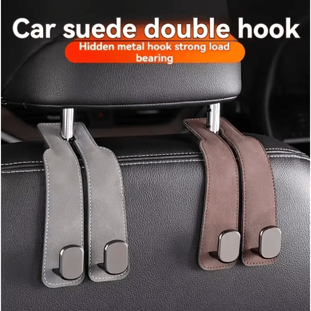 2in1 Faux Leather Car Seat Back Cover Headrest Hook Organizer 0