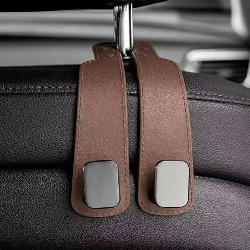 2in1 Faux Leather Car Seat Back Cover Headrest Hook Organizer 3