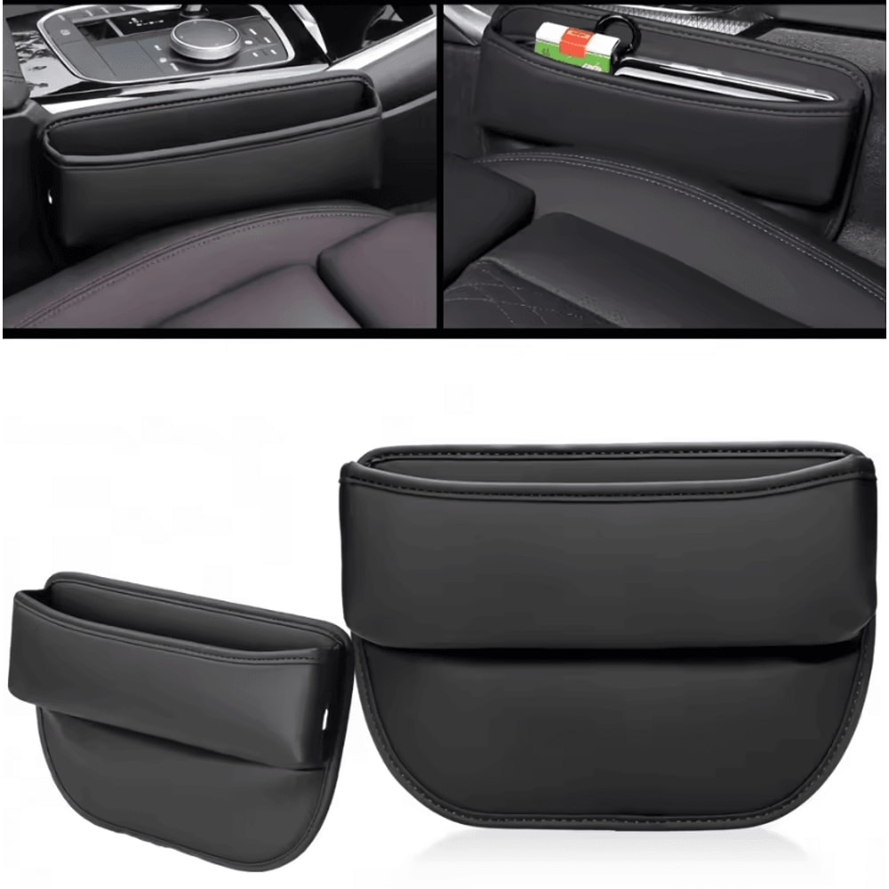 Universal PU Leather Car Seat Gap Organizer Pocket 0