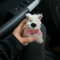 Cute Bow Puppy Steering Column Car Ornament 1