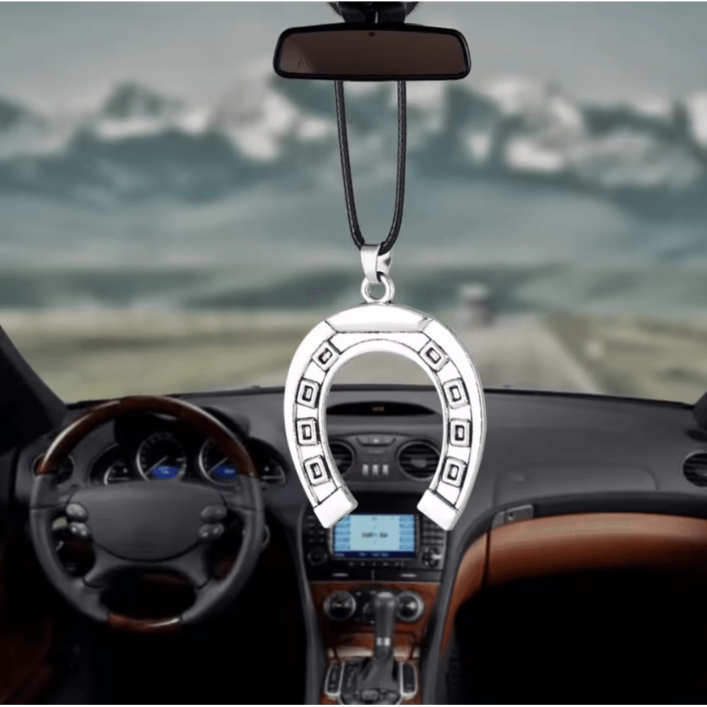 Lucky Horseshoe House Car Rearview Mirror Pendant 0