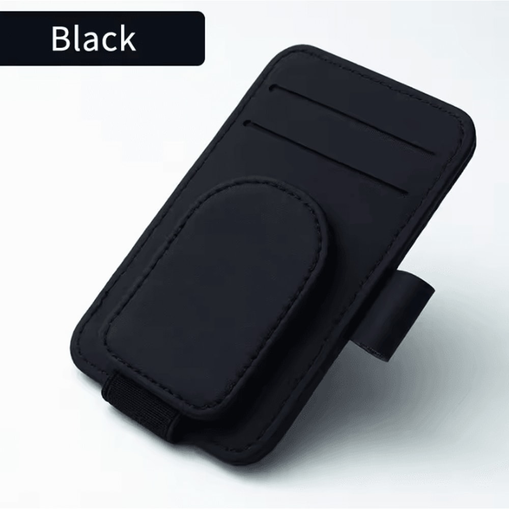 Universal Leather Car Sunglasses Holder Visor Clip 4