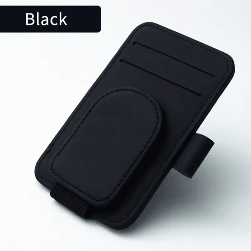 Universal Leather Car Sunglasses Holder Visor Clip 4