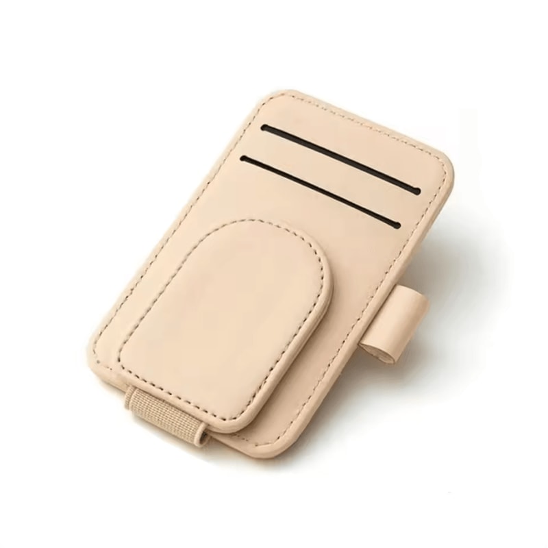 Universal Leather Car Sunglasses Holder Visor Clip 6
