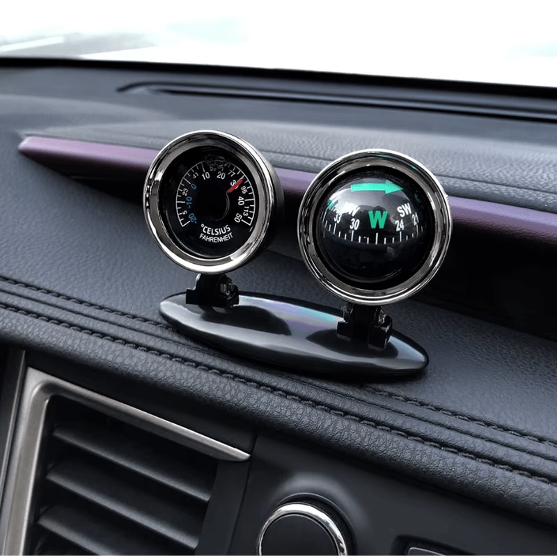 360 Car Compass Thermometer Dashboard Ornament For SUV Truck RV 2