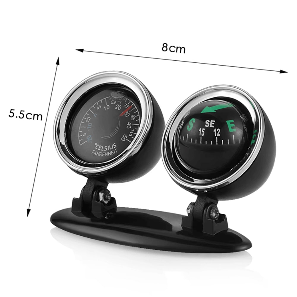 360 Car Compass Thermometer Dashboard Ornament For SUV Truck RV 4