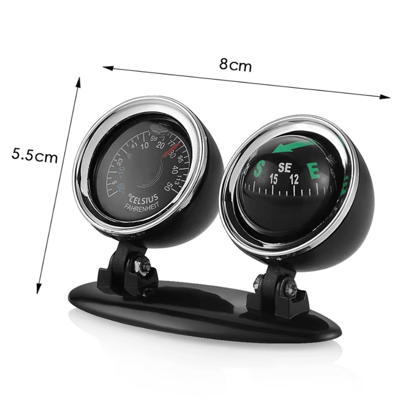 360 Car Compass Thermometer Dashboard Ornament For SUV Truck RV 4