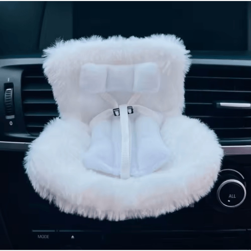Kawaii Labubu Doll Car Safety Seat Ornament With Aromatherapy Clip 1