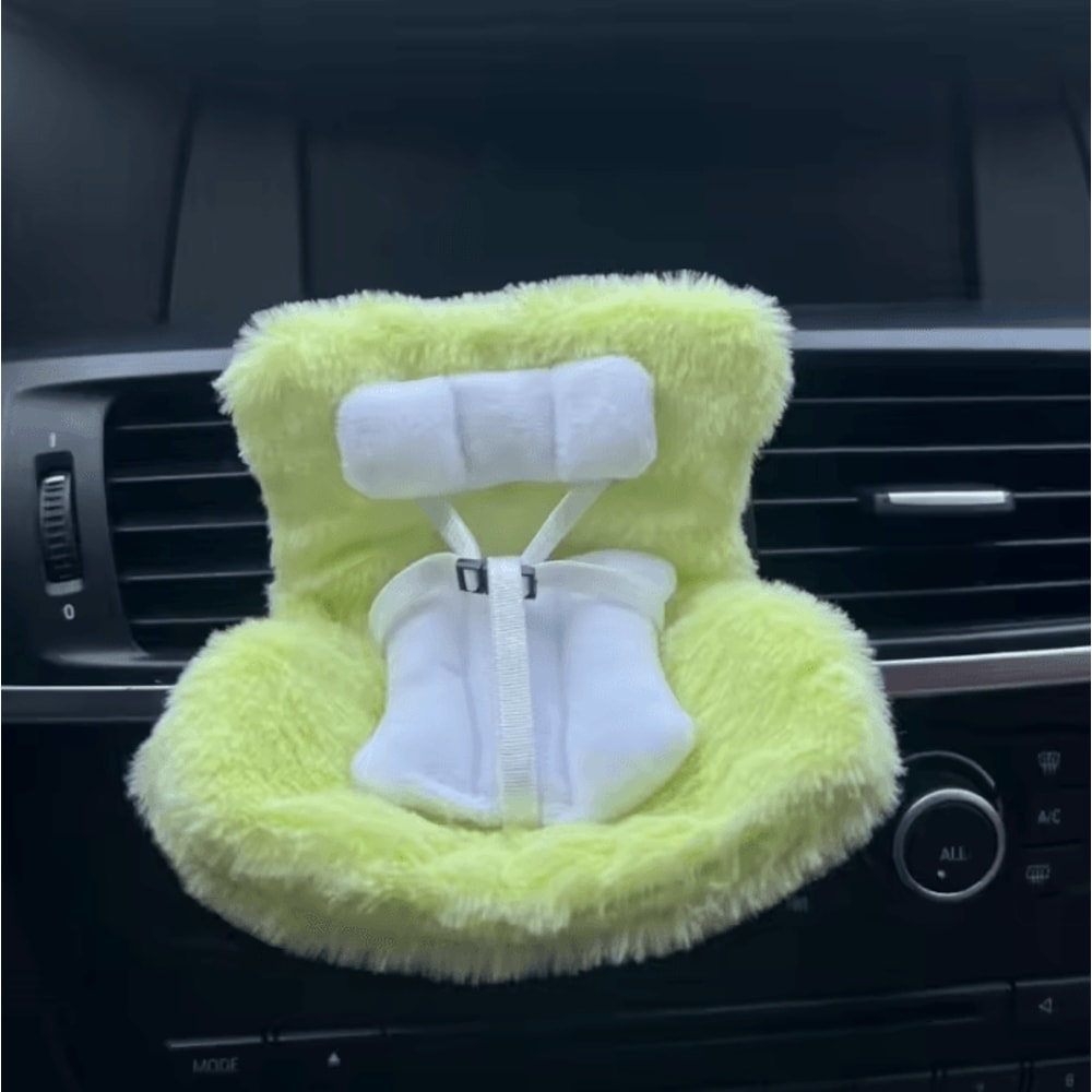 Kawaii Labubu Doll Car Safety Seat Ornament With Aromatherapy Clip 4