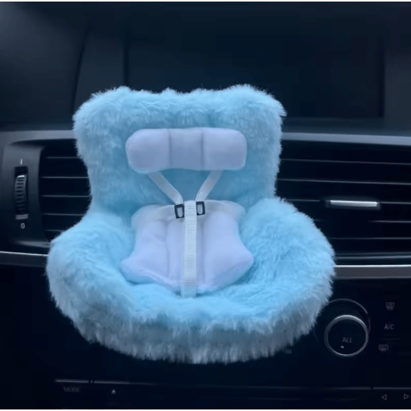 Kawaii Labubu Doll Car Safety Seat Ornament With Aromatherapy Clip 5