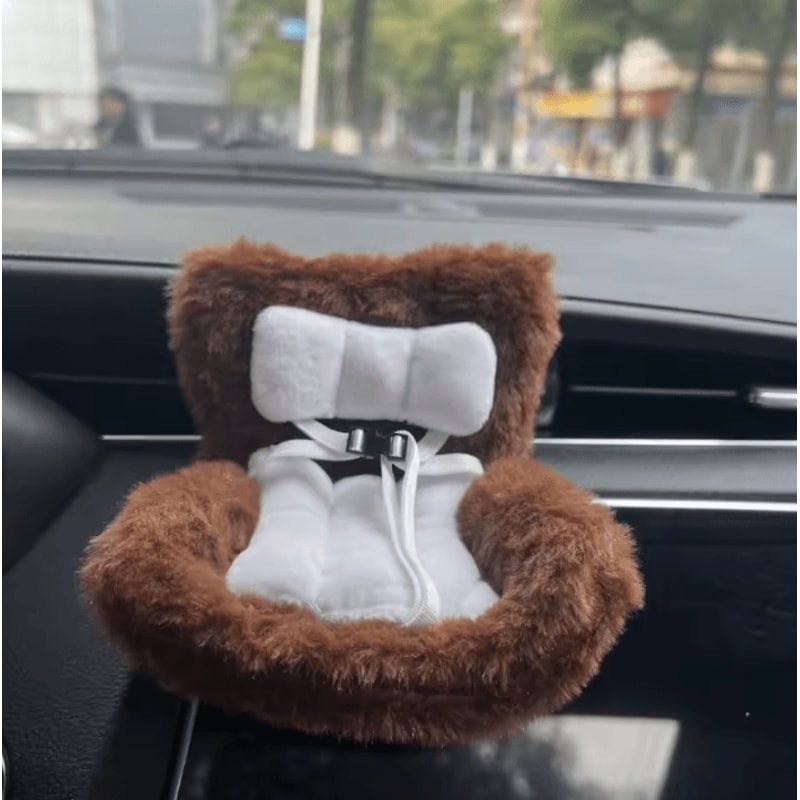 Kawaii Labubu Doll Car Safety Seat Ornament With Aromatherapy Clip 6