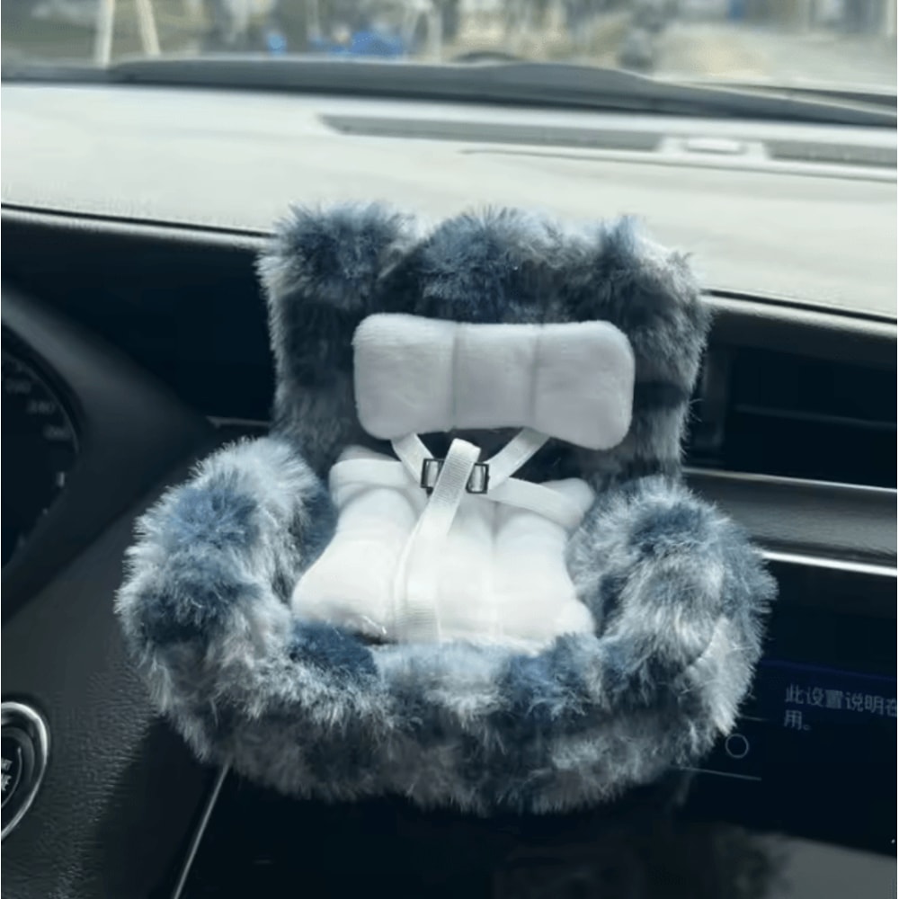 Kawaii Labubu Doll Car Safety Seat Ornament With Aromatherapy Clip 8