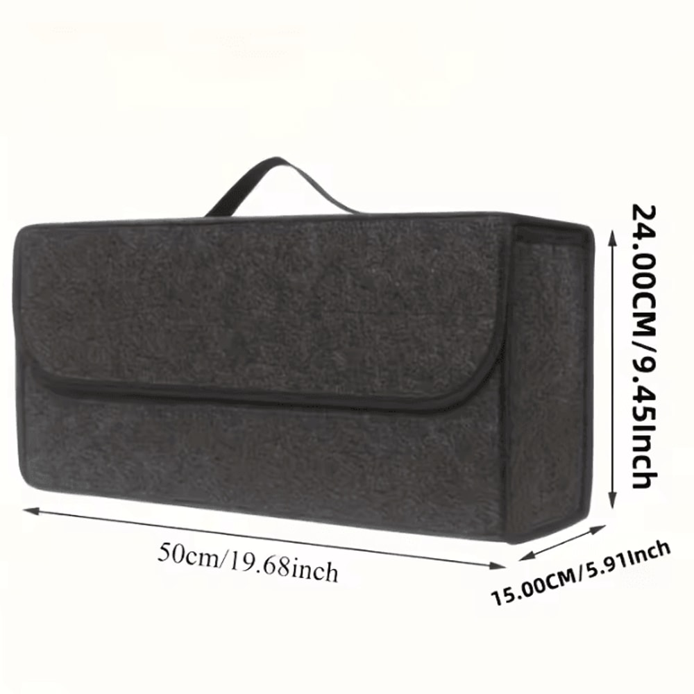 Large Felt Car Trunk Organizer Storage Box For SUV Sedan Truck 3