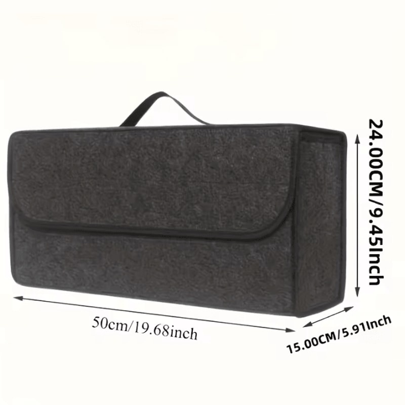 Large Felt Car Trunk Organizer Storage Box For SUV Sedan Truck 3