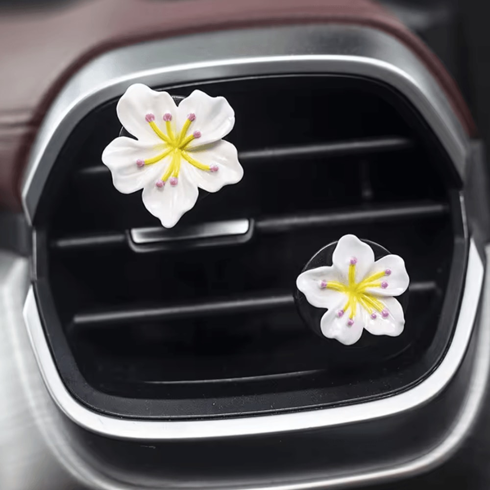 Peach Blossom Flower Car Vent Perfume Clip Set 4