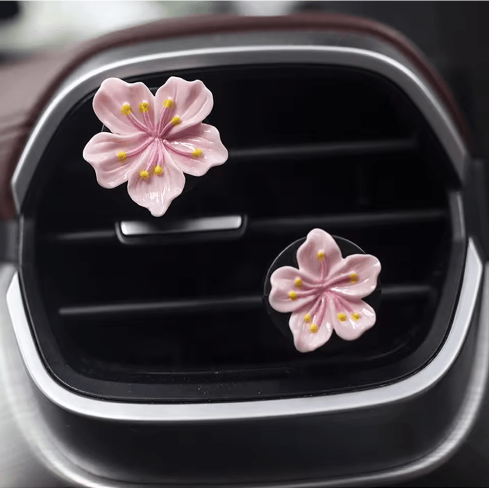 Peach Blossom Flower Car Vent Perfume Clip Set 5