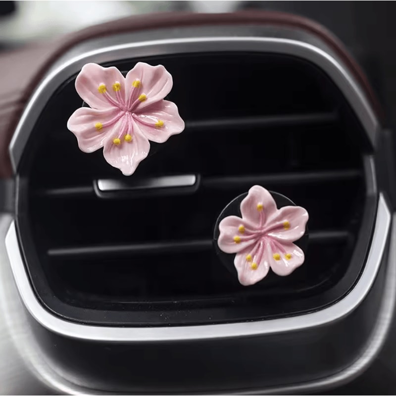 Peach Blossom Flower Car Vent Perfume Clip Set 5