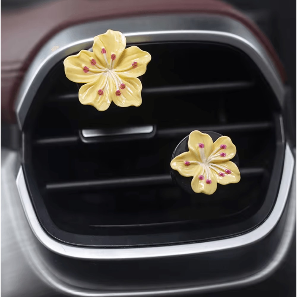 Peach Blossom Flower Car Vent Perfume Clip Set 6