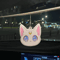 Pink Cute Cat Freesia English Pear Hanging Car Air Freshener 1