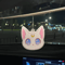 Pink Cute Cat Freesia English Pear Hanging Car Air Freshener 1