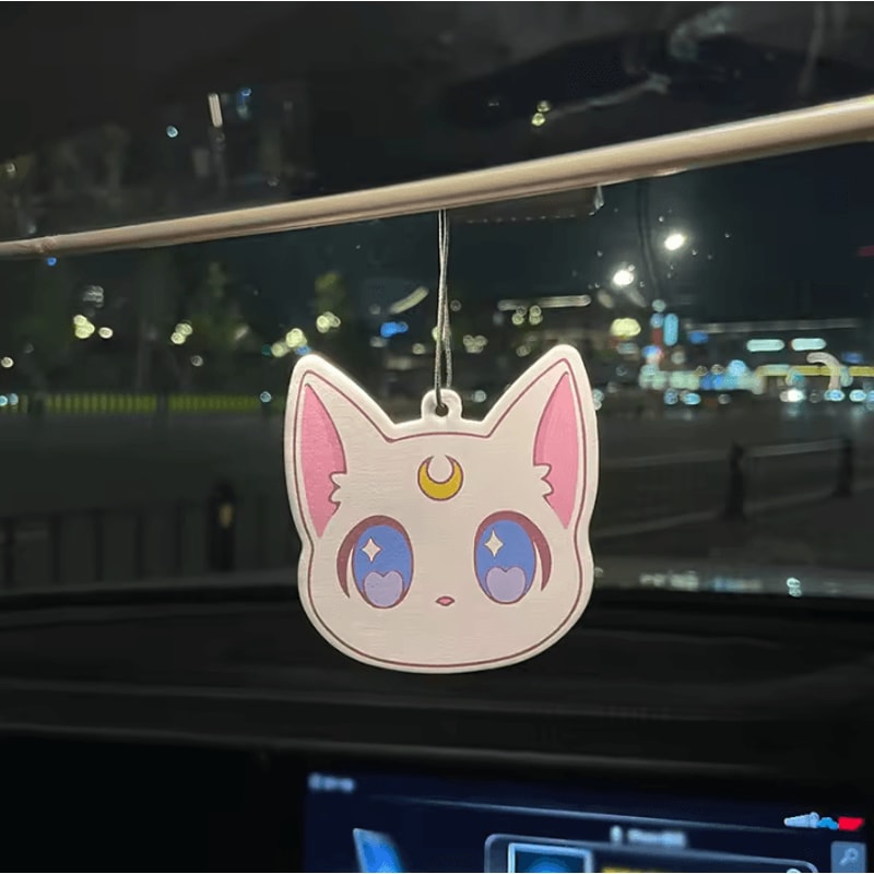 Pink Cute Cat Freesia English Pear Hanging Car Air Freshener 1