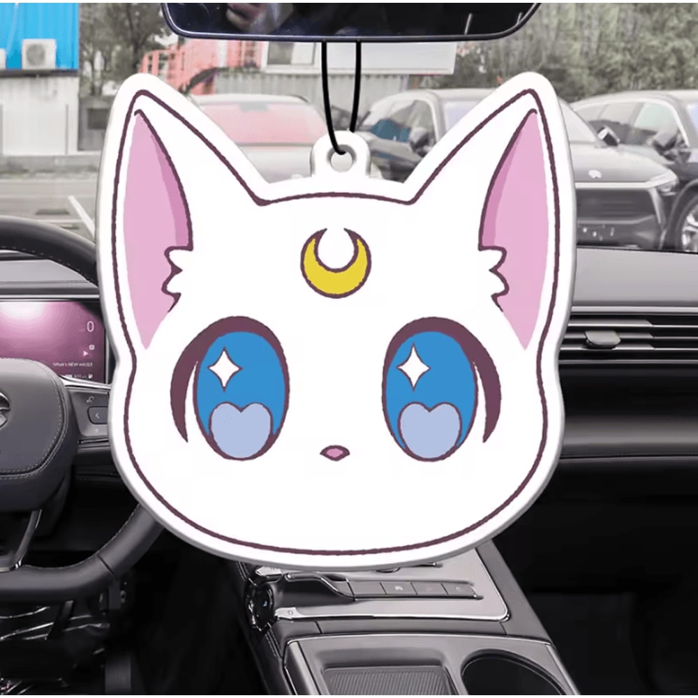 Pink Cute Cat Freesia English Pear Hanging Car Air Freshener 2