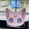 Pink Cute Cat Freesia English Pear Hanging Car Air Freshener 3