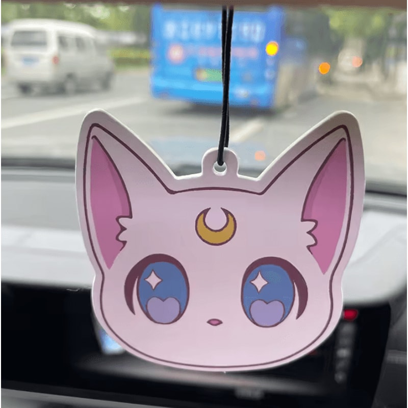 Pink Cute Cat Freesia English Pear Hanging Car Air Freshener 3