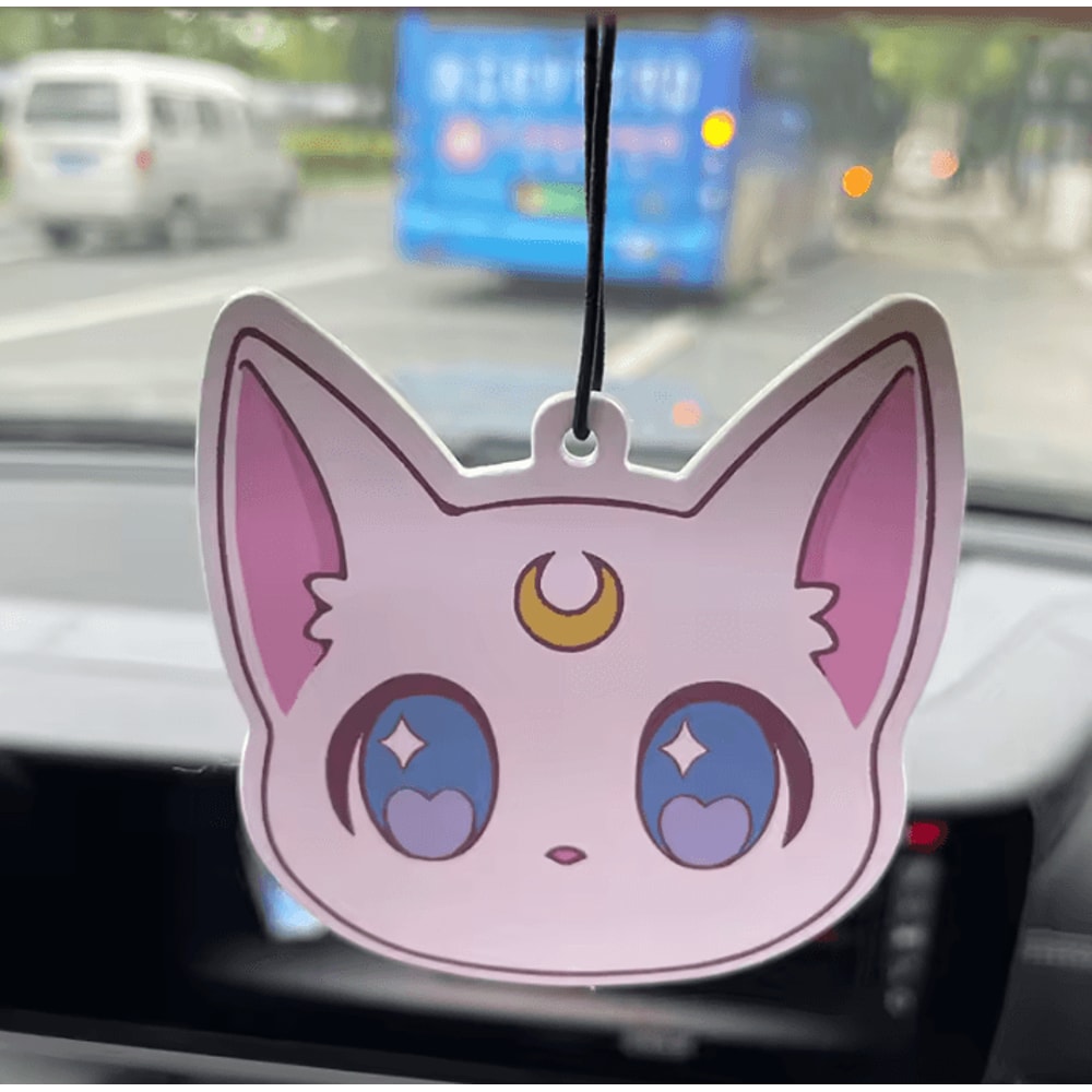 Pink Cute Cat Freesia English Pear Hanging Car Air Freshener 4