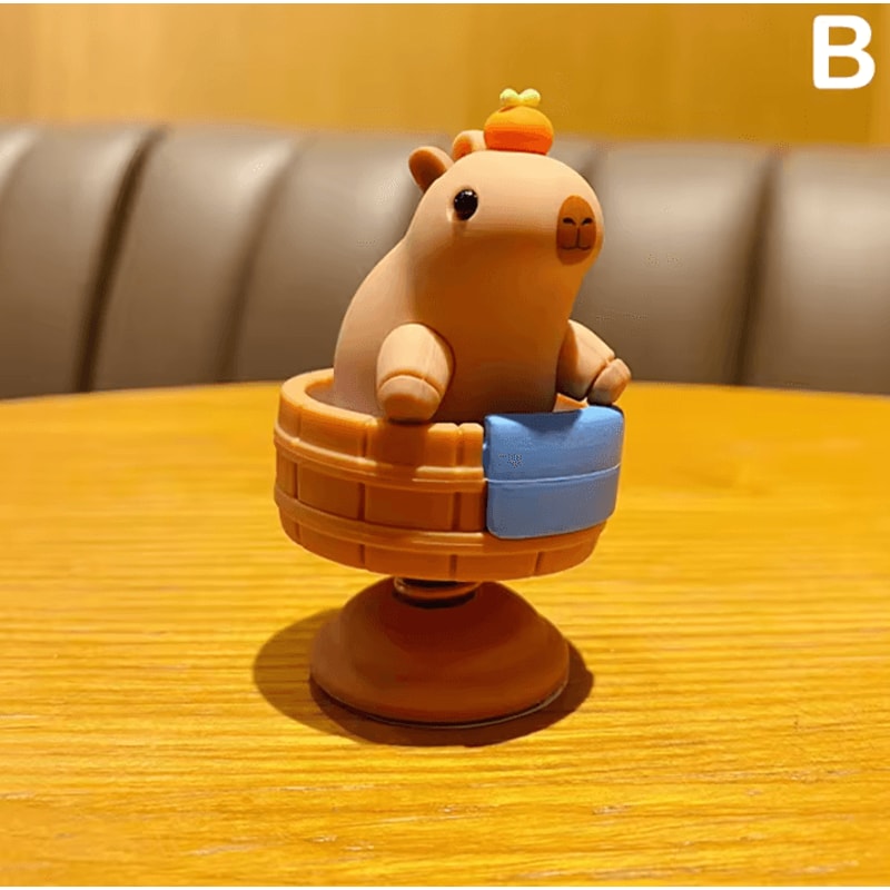 Spring Bobble Capybara Dashboard Ornament For Car Interior 4