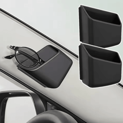 dual-compartment car glasses & phone organizer with anti-slip design