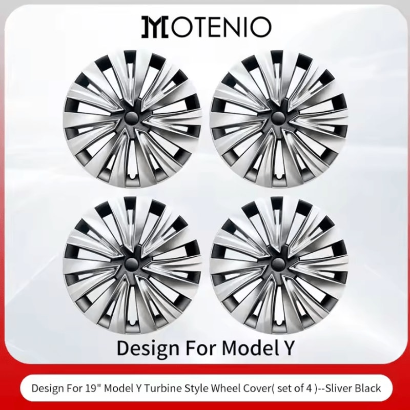 19Inch Matte Black Turbine Wheel Covers For Tesla Model Y 4PCS Set 3