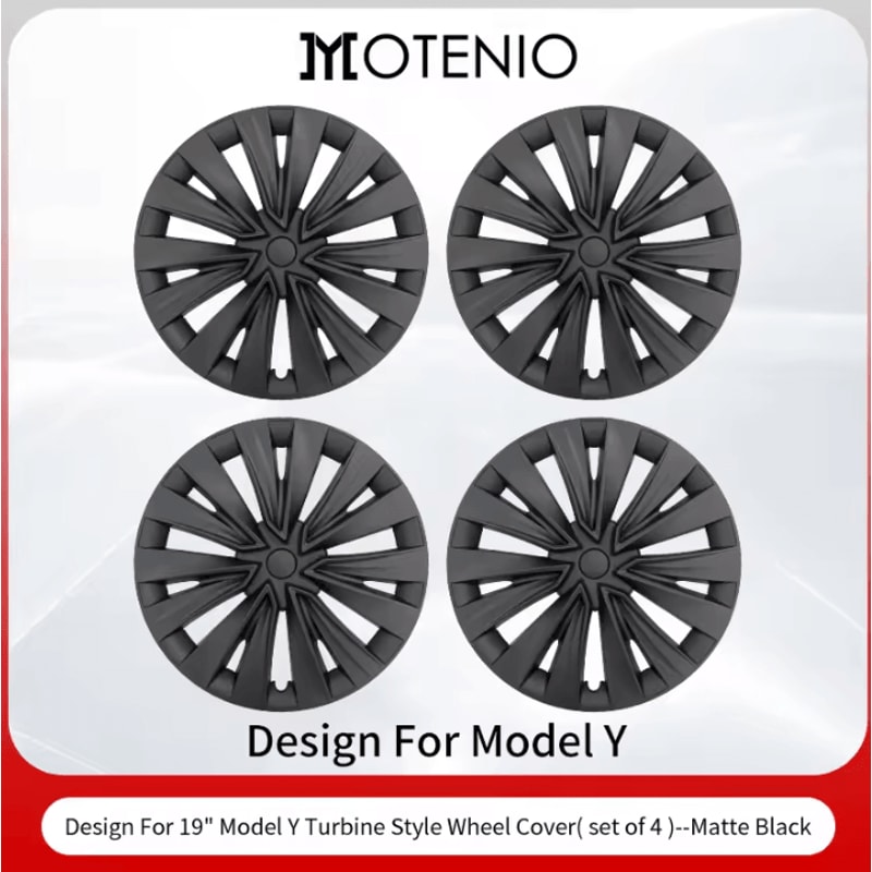 19Inch Matte Black Turbine Wheel Covers For Tesla Model Y 4PCS Set 4