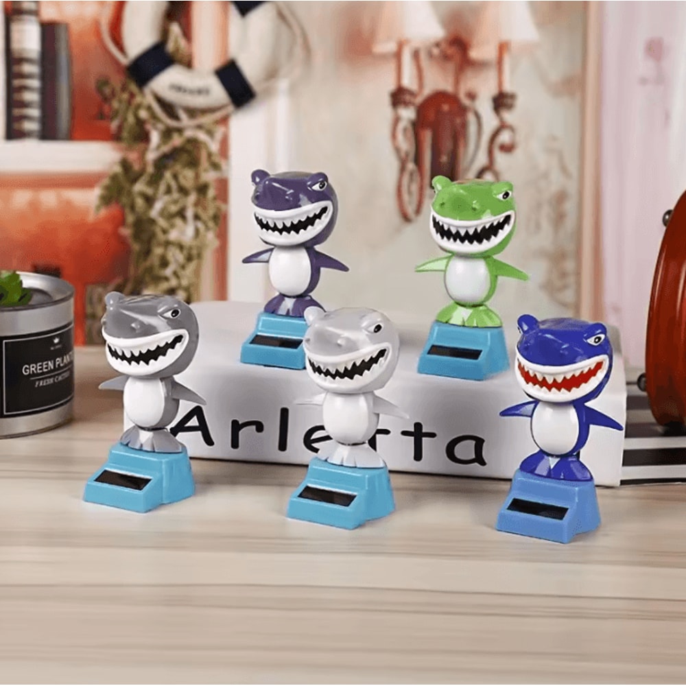 SolarPowered Dancing Shark Dashboard Ornament For Car Interior 0
