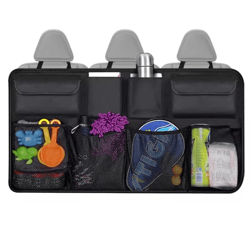 Universal Oxford Cloth Car Trunk Organizer With Adjustable Backseat Storage Net 3