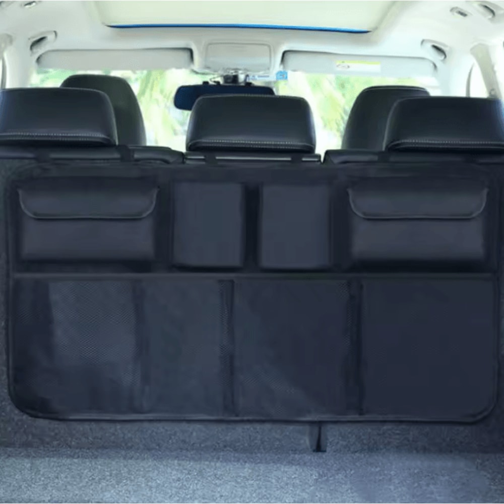 Universal Oxford Cloth Car Trunk Organizer With Adjustable Backseat Storage Net 4
