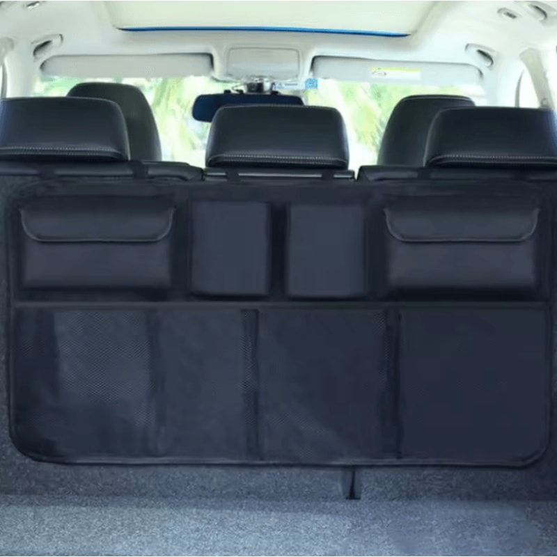 Universal Oxford Cloth Car Trunk Organizer With Adjustable Backseat Storage Net 4