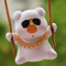 Cute Pink Swing Pig Rearview Mirror Car Pendant 0