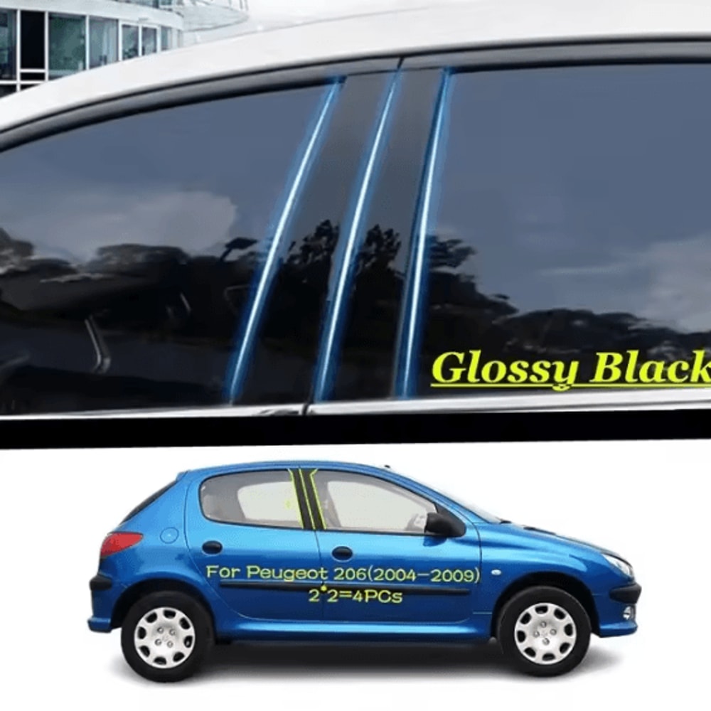 Gloss Black Window Pillar Trim Stickers For Peugeot Citroen Models 0