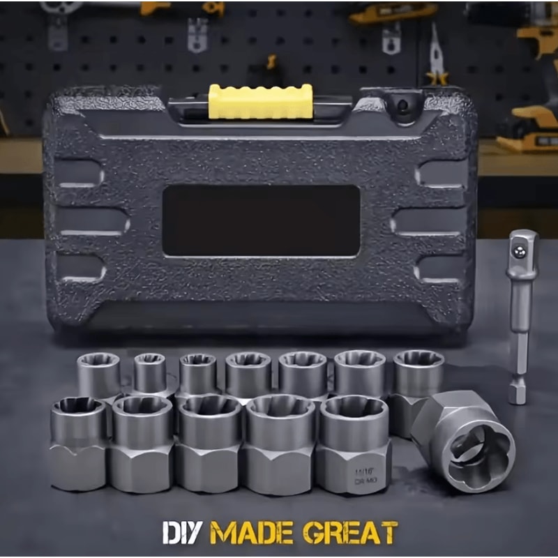BoltGrip Pro Damaged Bolt Extractor Socket Set 14Pc Impact Socket Remover Kit 4