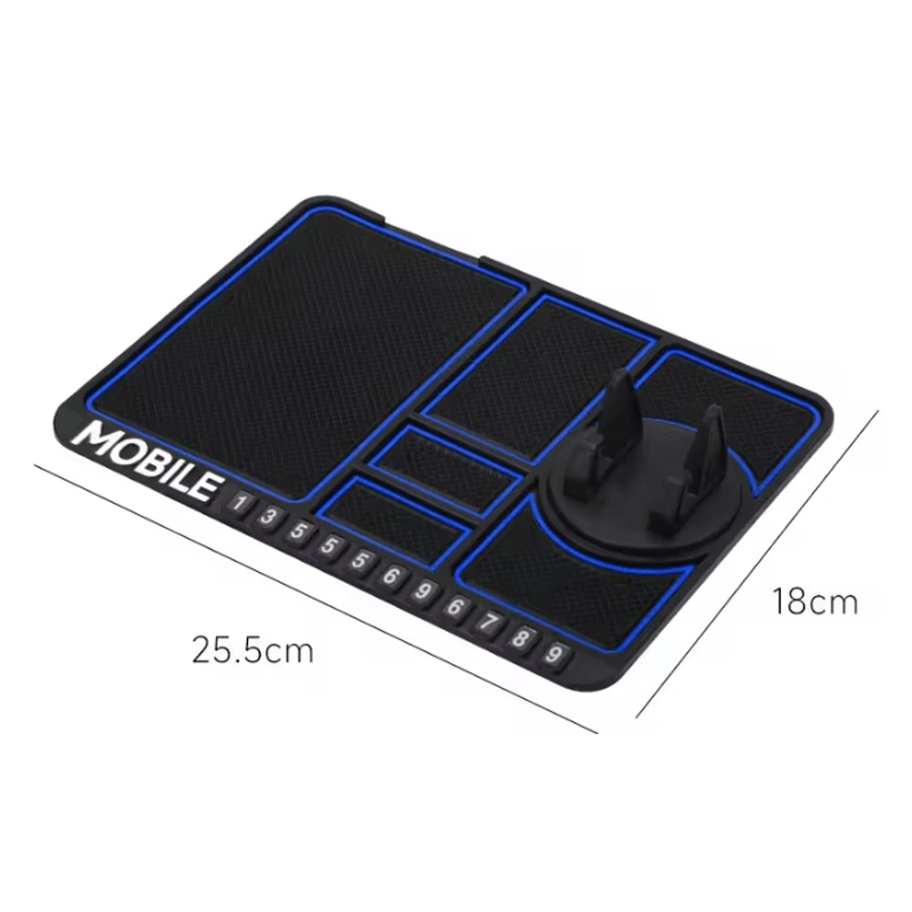 DriveEase Multifunction Car Dashboard Pad With Phone Holder Parking Number Display 3