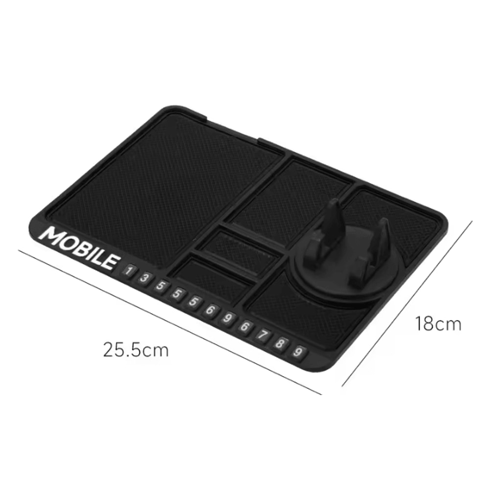 DriveEase Multifunction Car Dashboard Pad With Phone Holder Parking Number Display 4